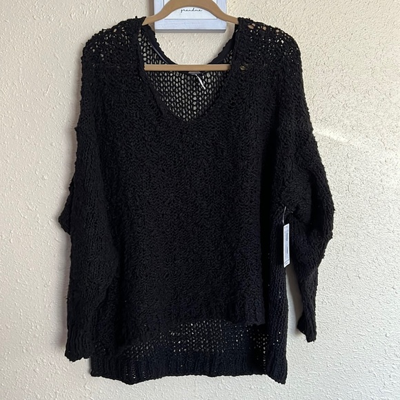 Free people Sunday Shore Black Sweater medium size - Picture 5 of 11